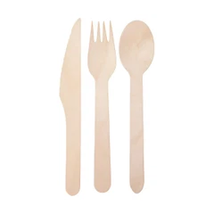 Cubiertos de madera desechables